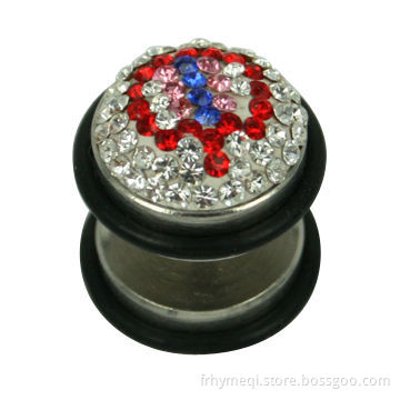 Stainless Steel Crystal Earring, Made of 316 Stainless Steel Material